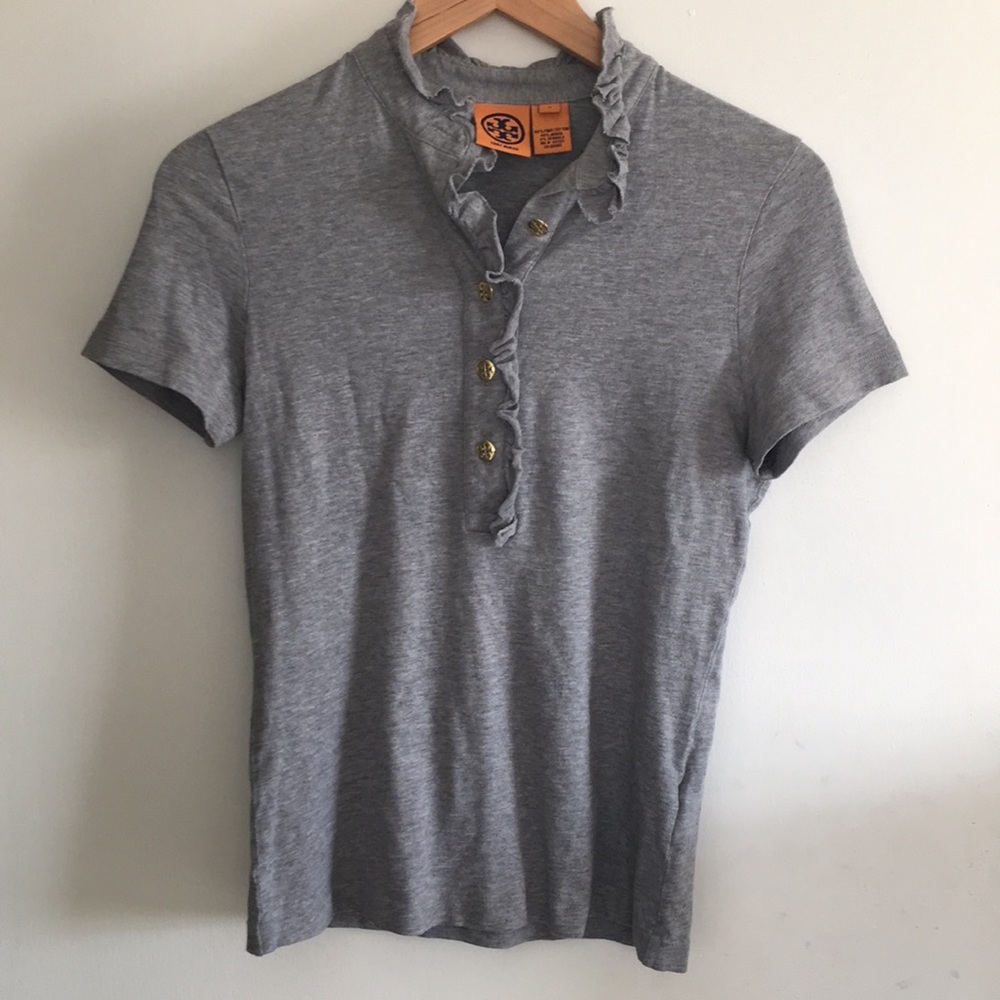 Tory Burch Emily ruffled pique polo